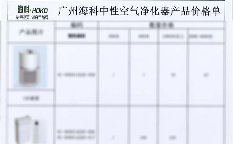 空氣凈化器報單價